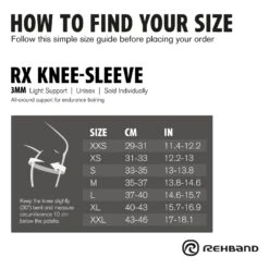 Rehband RX Knee Sleeve For Gym - 3mm 14 Rehband RX Knee Sleeve For Gym - 3mm -Pullum Rehband RX Line Knee Support Black 3mm Size Guide